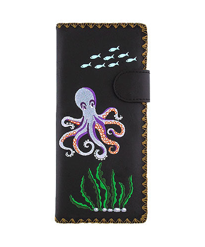 Cheeky Octopus Vegan Embroidered Wallet by Lavishy
