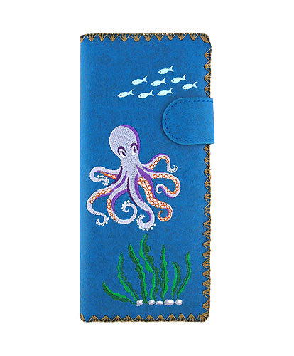 Cheeky Octopus Vegan Embroidered Wallet by Lavishy