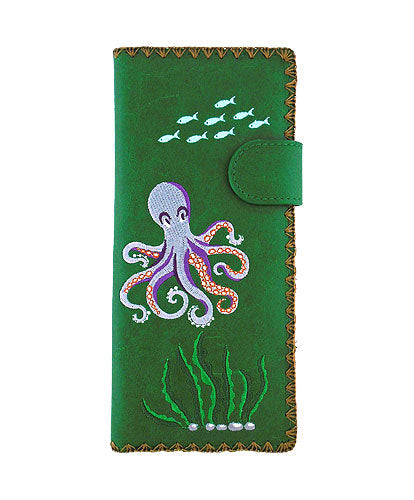 Cheeky Octopus Vegan Embroidered Wallet by Lavishy