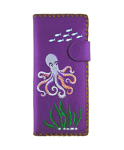 Cheeky Octopus Vegan Embroidered Wallet by Lavishy