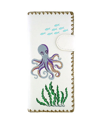 Cheeky Octopus Vegan Embroidered Wallet by Lavishy