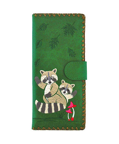 Raccoon Mama &amp; Baby Vegan Large Embroidered Wallet by Lavishy