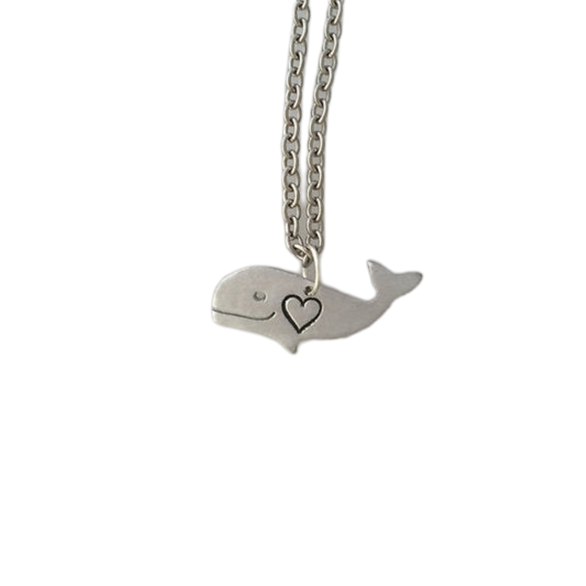 Happy Heart Whale Recycled Aluminum Necklace by Christy Robinson Designs