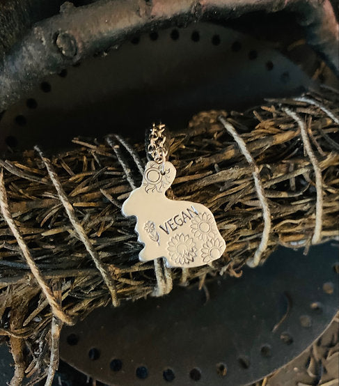 Mini Vegan Sunflower Bunny Necklace by Christy Robinson Designs