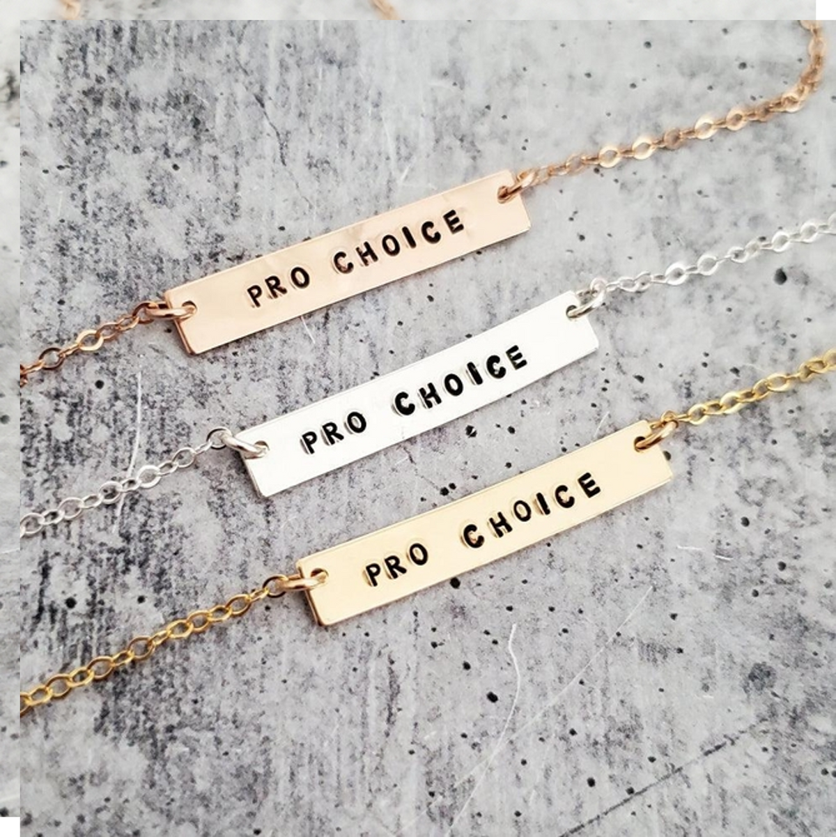 Pro Choice Classic Bar Necklace by Salt and Sparkle