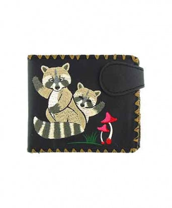 Raccoon Mama &amp; Baby Vegan Embroidered Wallet by Lavishy