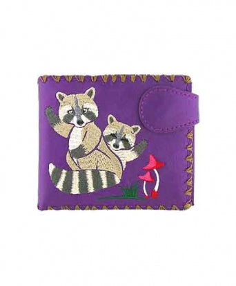 Raccoon Mama &amp; Baby Vegan Embroidered Wallet by Lavishy