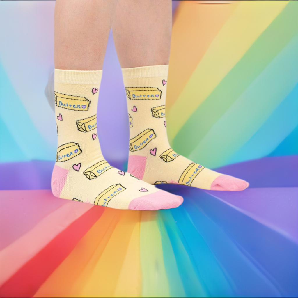 Butter Me Up Crew Socks by Sock it To Me