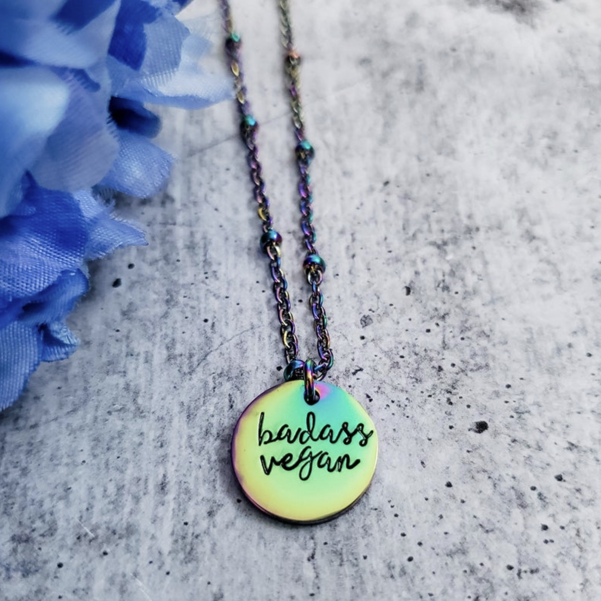 Badass Vegan Rainbow Necklace by Salt and Sparkle