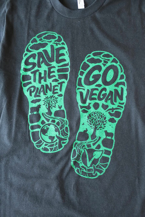 Save the Planet, Go Vegan Unisex T-Shirt by Compassionate Closet - Compassionate Closet