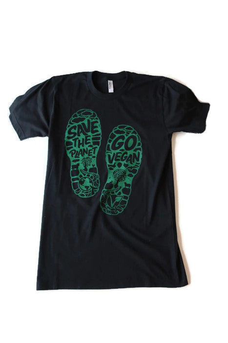 Save the Planet, Go Vegan Unisex T-Shirt by Compassionate Closet - Compassionate Closet
