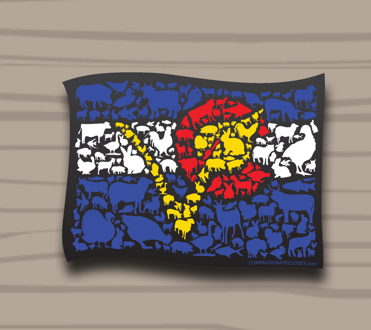 CO &#39;V&#39; Animal Flag Sticker by Compassionate Closet - Compassionate Closet