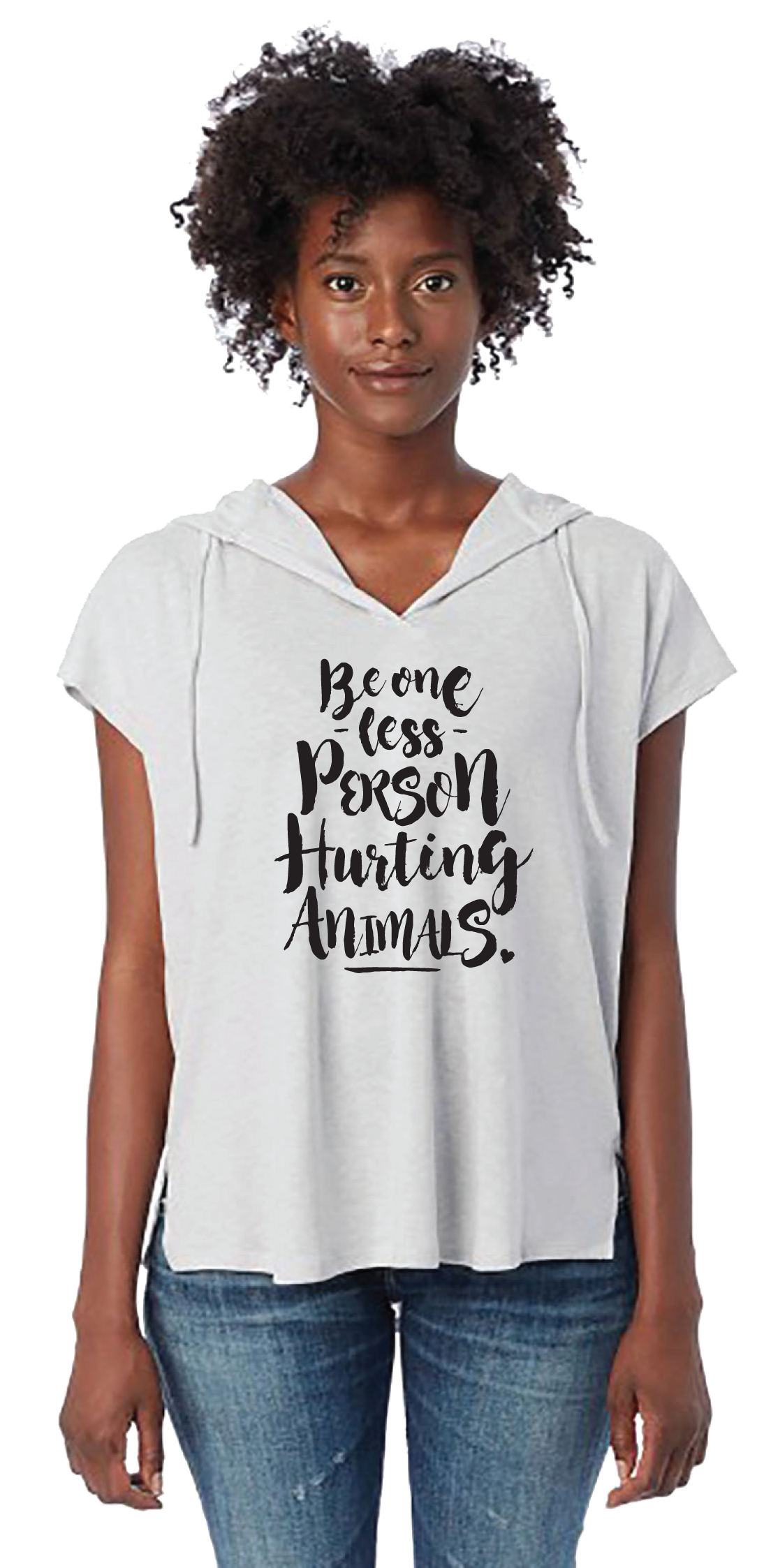 Be One Less Person Hurting Animals Poncho Hoodie by Compassionate Closet - Compassionate Closet
