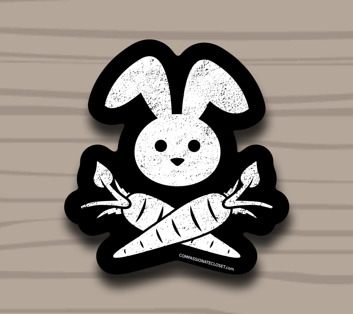 Bunny Cross-Carrots Sticker by Compassionate Closet - Compassionate Closet