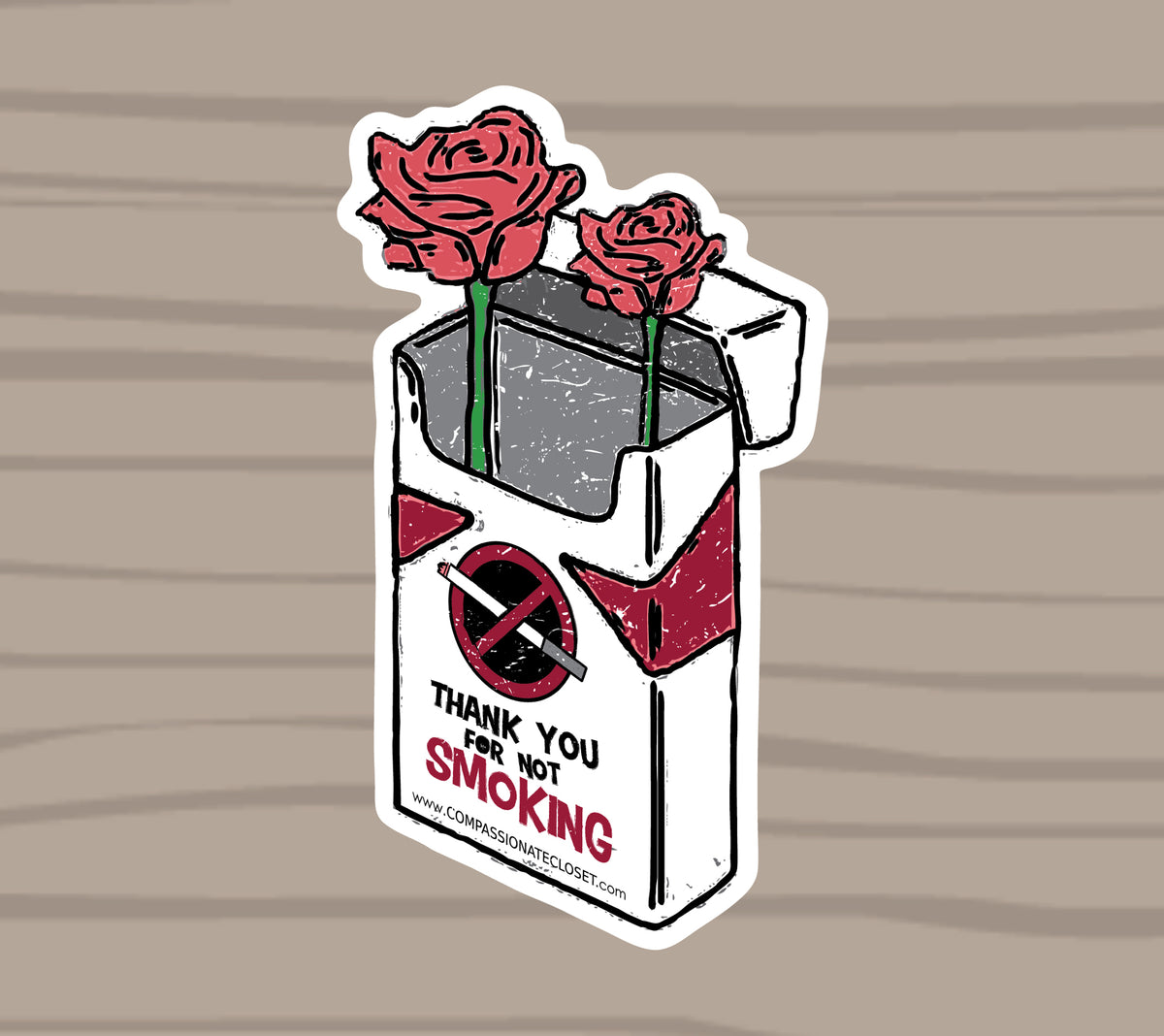 Thank You For Not Smoking Sticker by Compassionate Closet - Compassionate Closet