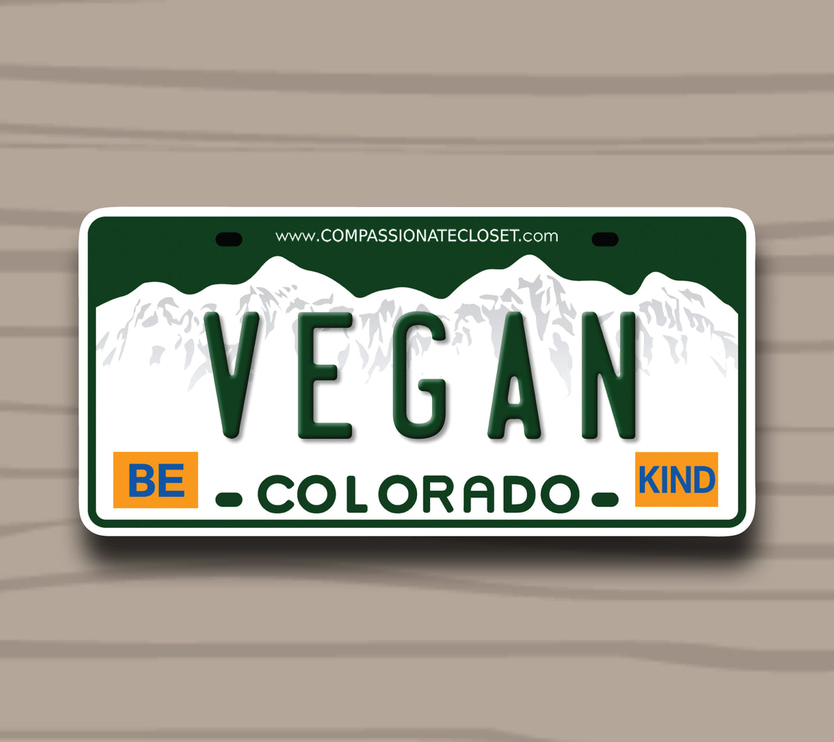 Colorado VEGAN License Plate Sticker by Compassionate Closet - Compassionate Closet