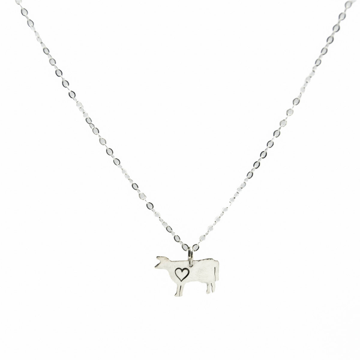 Cow with Heart Necklace by Christy Robinson Designs - Compassionate Closet