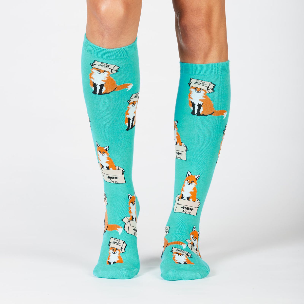 Foxes in Boxes Women&#39;s Socks by Sock it To Me - Compassionate Closet