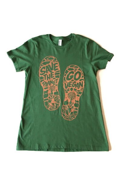 Save the Planet, Go Vegan Women&#39;s T-Shirt by Compassionate Closet - Compassionate Closet