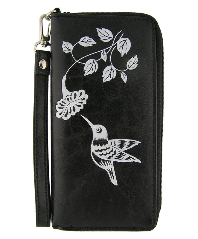 Hummingbird Vegan Leather Wristlet by Lavishy - Compassionate Closet