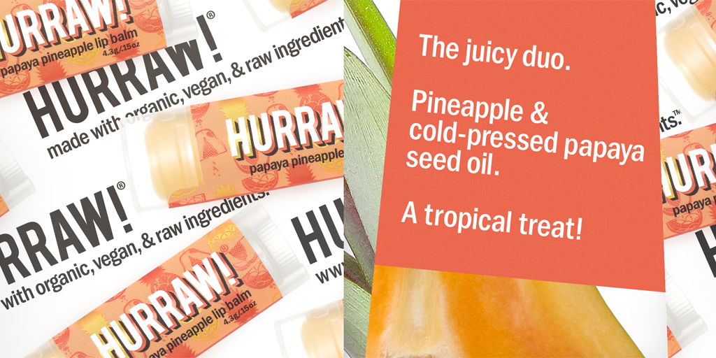 Papaya Pineapple Lip Balm by Hurraw! Balm - Compassionate Closet