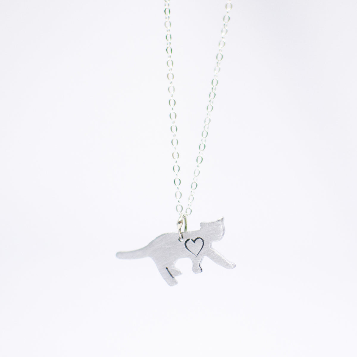 Mini Cat with Heart Necklace by Christy Robinson Designs - Compassionate Closet