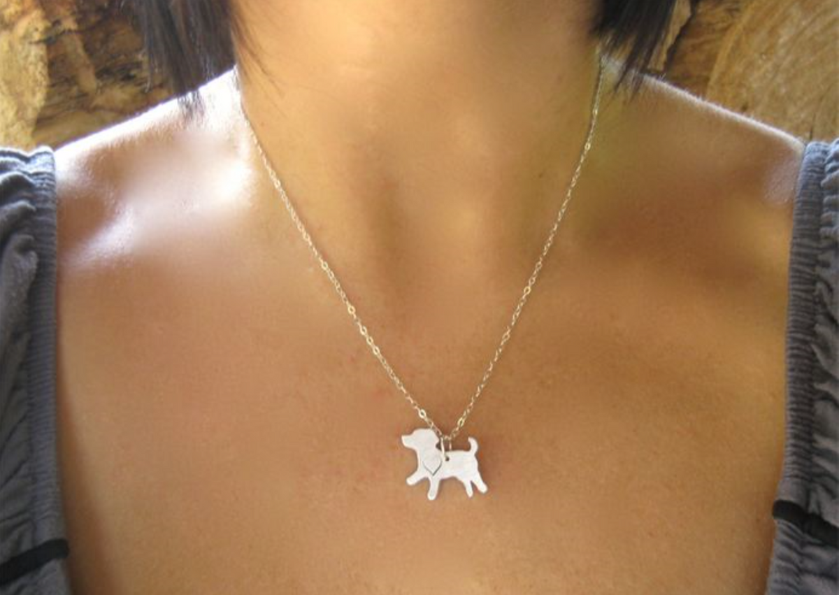 Mini Dog with Heart Recycled Aluminum Necklace by Christy Robinson Designs - Compassionate Closet