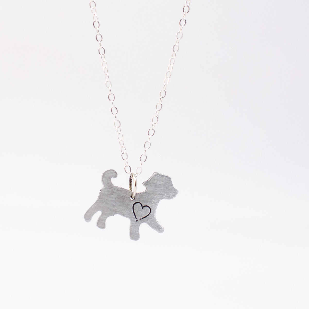 Mini Dog with Heart Recycled Aluminum Necklace by Christy Robinson Designs - Compassionate Closet