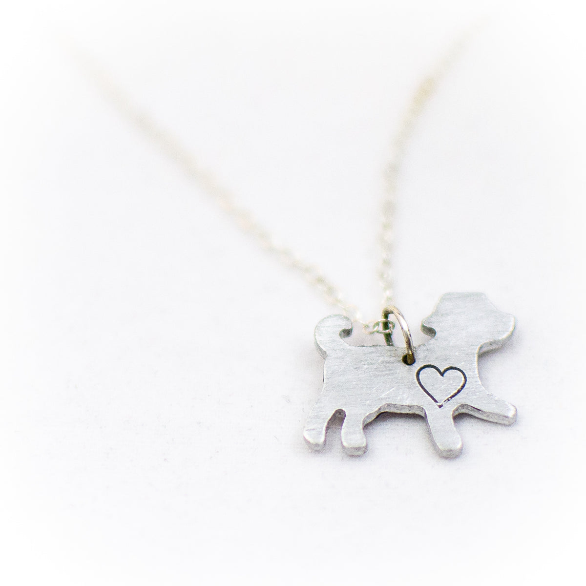 Mini Dog with Heart Recycled Aluminum Necklace by Christy Robinson Designs - Compassionate Closet