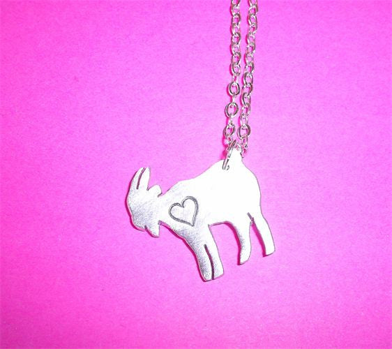 Mini Goat with Heart Necklace by Christy Robinson Designs - Compassionate Closet