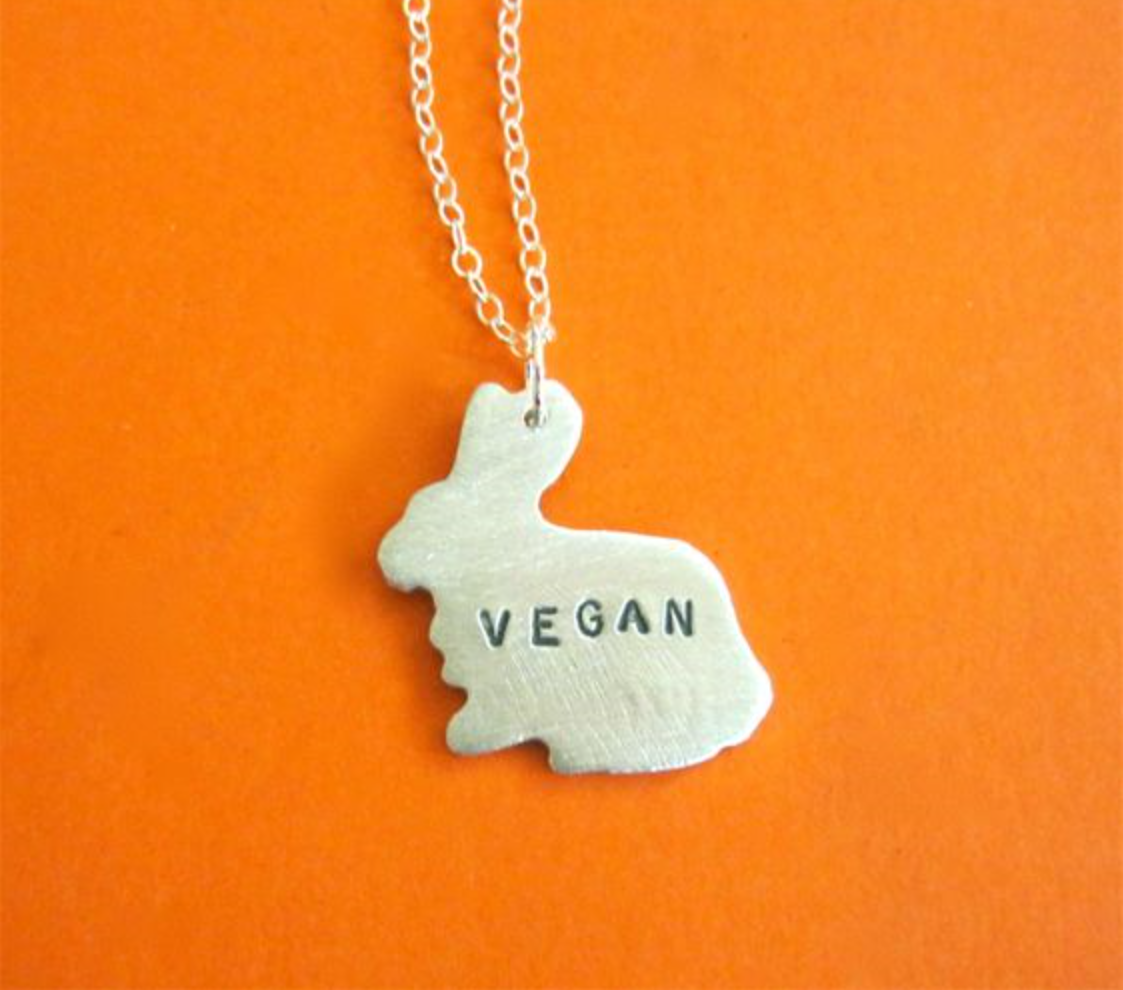 Mini Vegan Bunny Recycled Aluminum Necklace by Christy Robinson Designs - Compassionate Closet