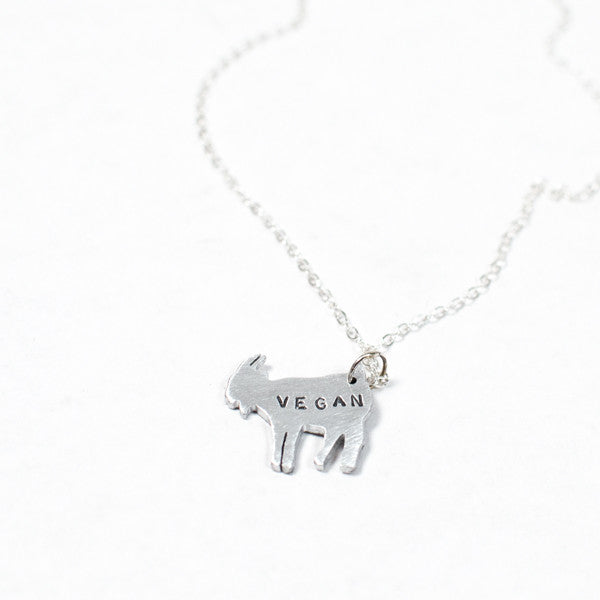 Mini Vegan Goat Recycled Aluminum Necklace by Christy Robinson Designs - Compassionate Closet
