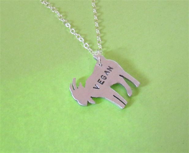 Mini Vegan Goat Recycled Aluminum Necklace by Christy Robinson Designs - Compassionate Closet