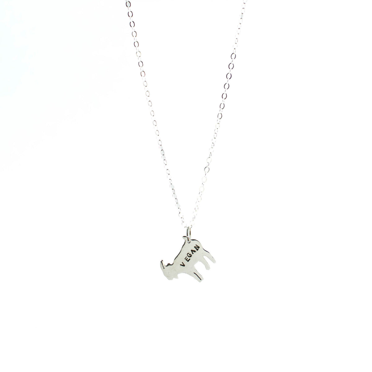 Mini Vegan Goat Sterling Necklace by Christy Robinson Designs - Compassionate Closet