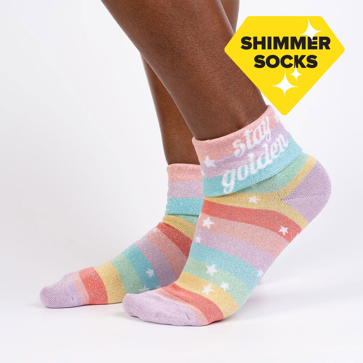 Stay Golden Crew Socks by Sock it To Me - Compassionate Closet