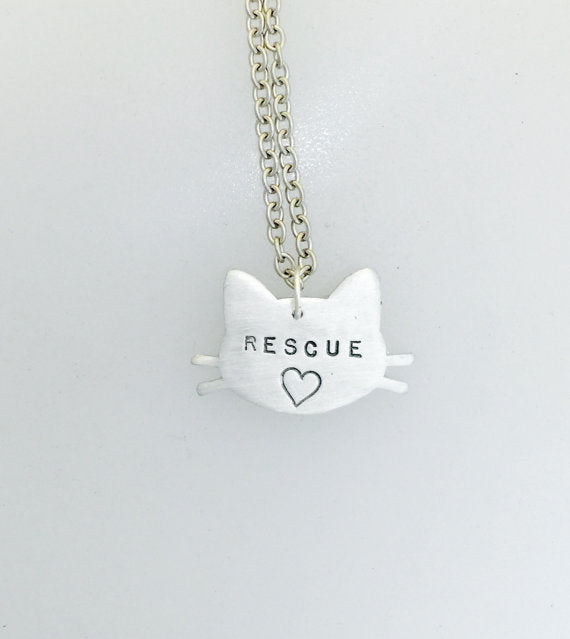 Rescue Cat Necklace by Christy Robinson Designs - Compassionate Closet