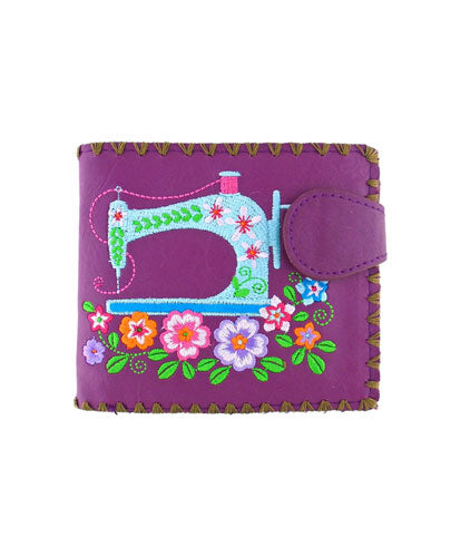 Sewing Machine &amp; Flower Embroidered Wallet by Lavishy - Compassionate Closet