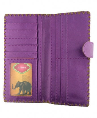 Sewing Machine Embroidered Vegan Leather Wallet by Lavishy - Compassionate Closet