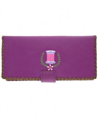 Sewing Machine Embroidered Vegan Leather Wallet by Lavishy - Compassionate Closet