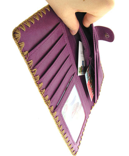 Sewing Machine Embroidered Vegan Leather Wallet by Lavishy - Compassionate Closet