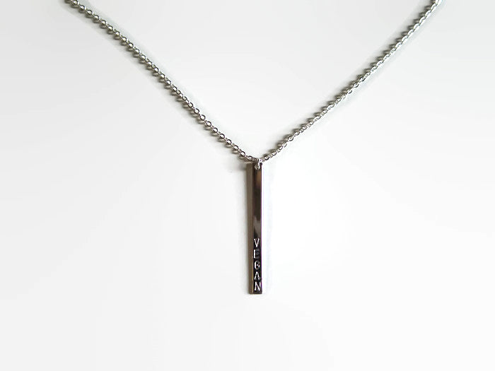 Vegan Vertical Bar Necklace by Mishakaudi - Compassionate Closet