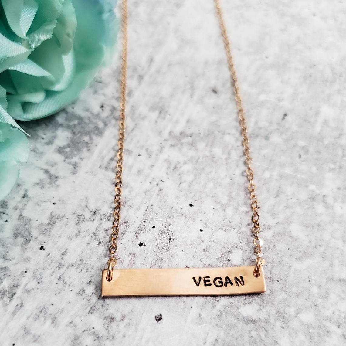 Vegan Classic Bar Necklace by Salt and Sparkle