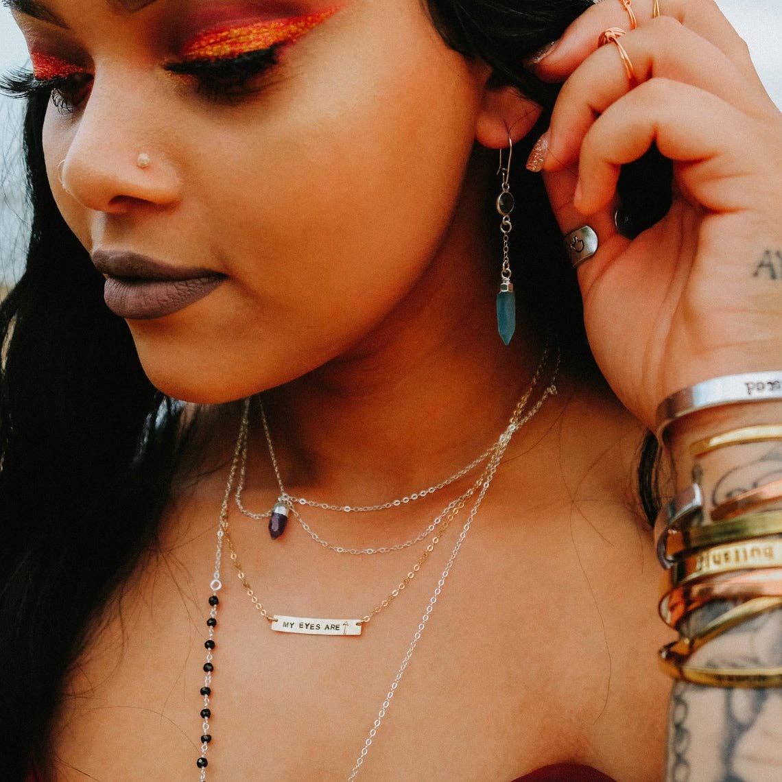 Vegan Classic Bar Necklace by Salt and Sparkle