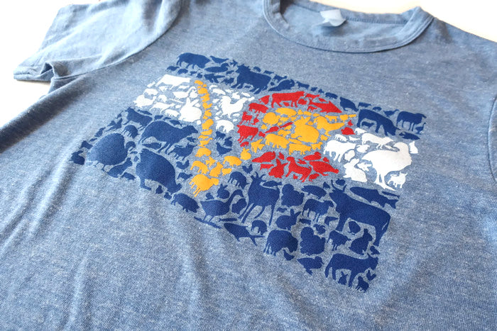 Colorado Vegan Animal Flag Unisex T-Shirt by Compassionate Closet - Compassionate Closet