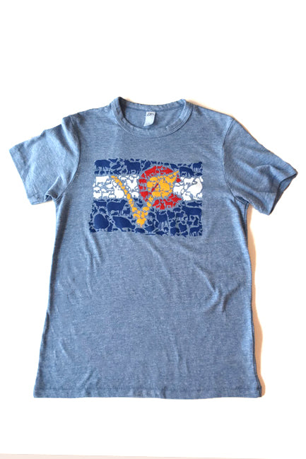 Colorado Vegan Animal Flag Unisex T-Shirt by Compassionate Closet - Compassionate Closet