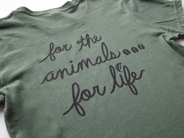 VEGAN FOR LIFE/ANIMALS COW Women&#39;s T-shirt by Compassionate Closet - Compassionate Closet