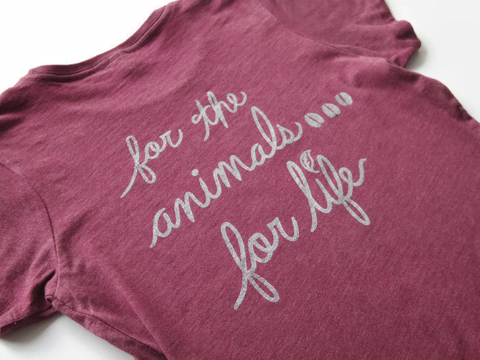 VEGAN FOR LIFE/ANIMALS COW Women&#39;s T-shirt by Compassionate Closet - Compassionate Closet