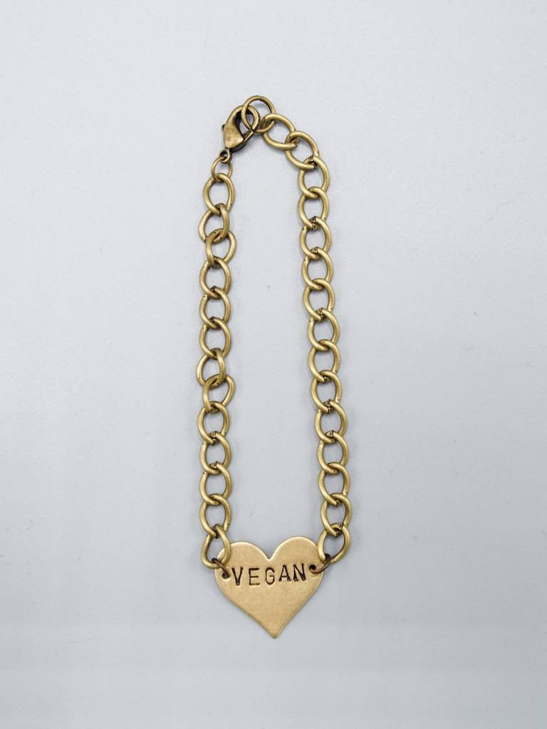 Vegan Heart Bracelet by Mishakaudi - Compassionate Closet