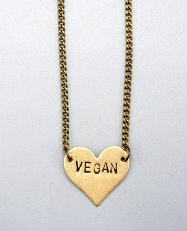 Vegan Heart Necklace by Mishakaudi - Compassionate Closet