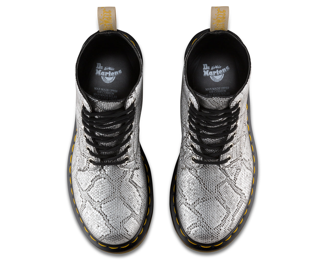 Silver vegan doc martens top